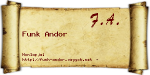 Funk Andor névjegykártya